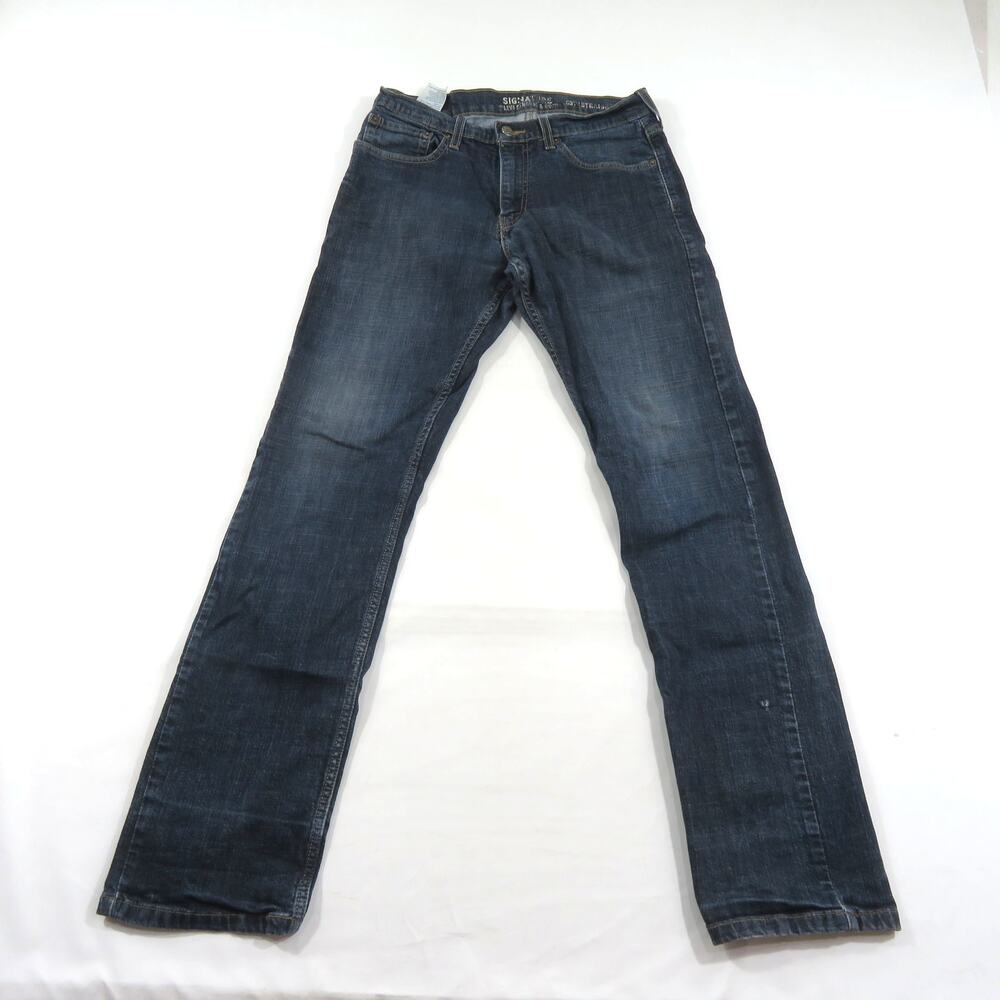LEVIS S51 Jeans Signature Zip Fly Dark Blue Sz 32x34 Measured 32x33